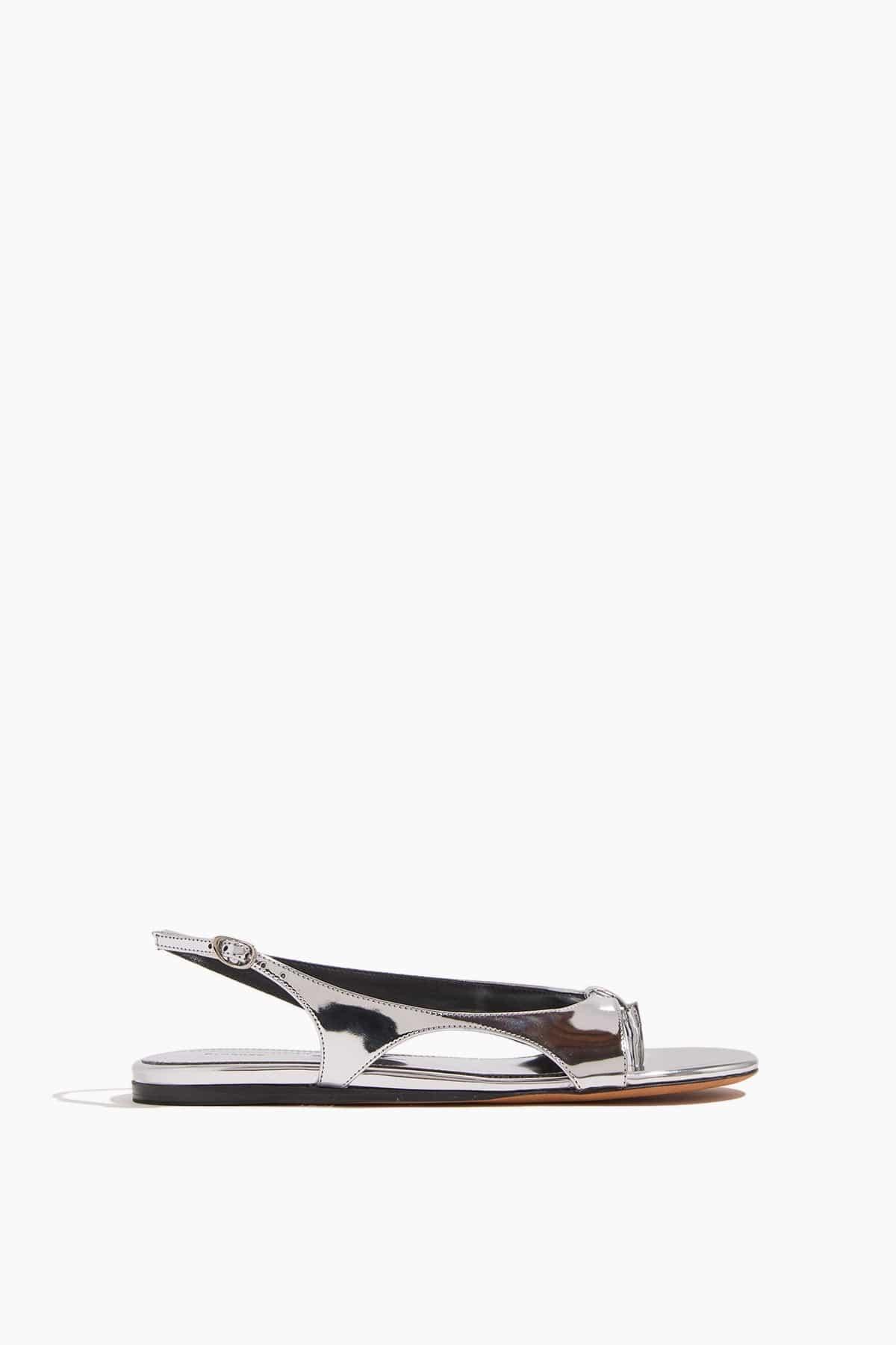 Slash Flat Thong Sandals in Silver by PROENZA SCHOULER