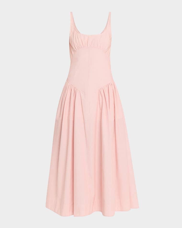 Solira Seersucker Fit-&-Flare Midi Dress by PROENZA SCHOULER