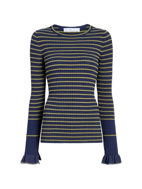 Yasmine striped ruffled sweater by PROENZA SCHOULER