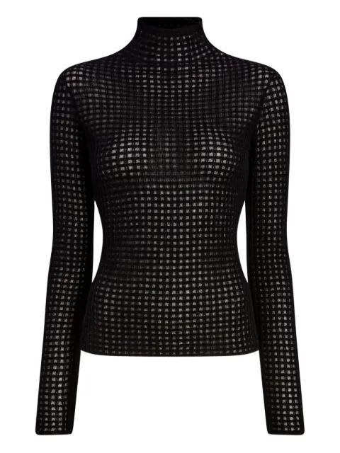 Zella check-knit mock-neck jersey by PROENZA SCHOULER