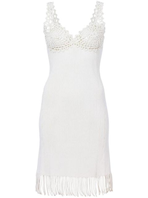 embroidered-detail ribbed-knit dress by PROENZA SCHOULER