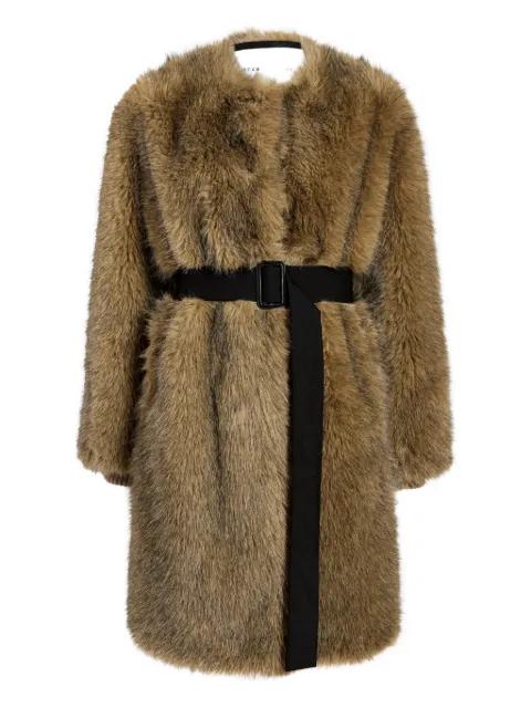 faux fur belted Khai coat by PROENZA SCHOULER