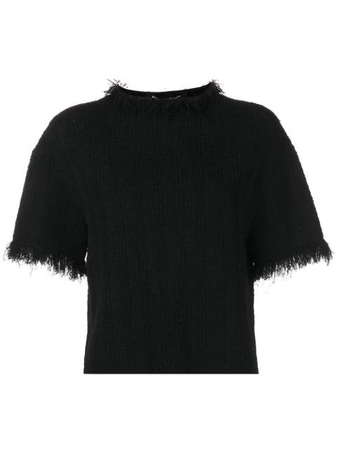 frayed-edge short-sleeve jumper by PROENZA SCHOULER