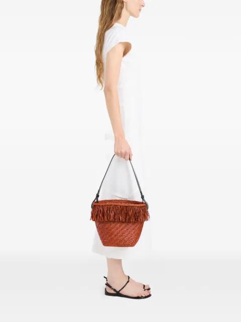 fringe-trim raffia bucket bag by PROENZA SCHOULER