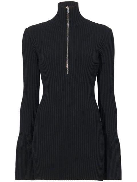 half-zip rib knit top by PROENZA SCHOULER