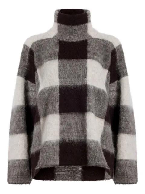 high-neck check-print sweater by PROENZA SCHOULER