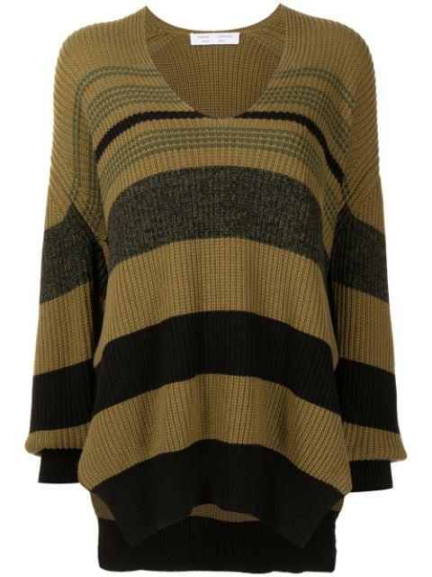 horizontal-stripe V-neck jumper by PROENZA SCHOULER
