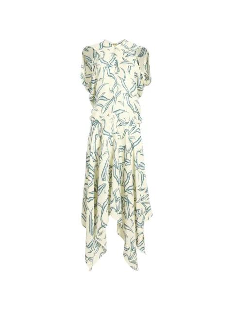 leaf-print asymmetric dress by PROENZA SCHOULER