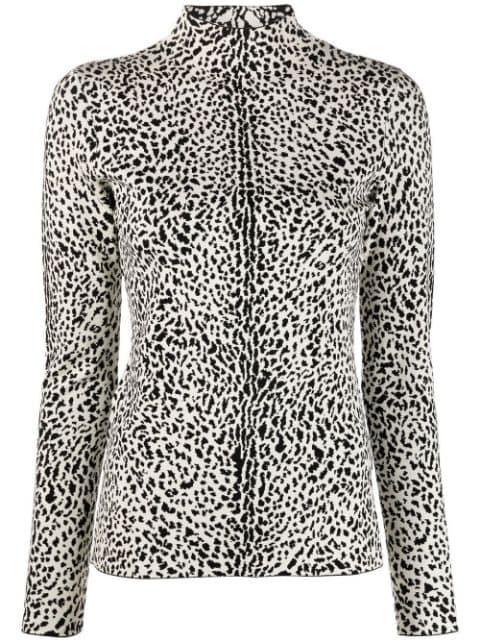 leopard-print mock-neck top by PROENZA SCHOULER