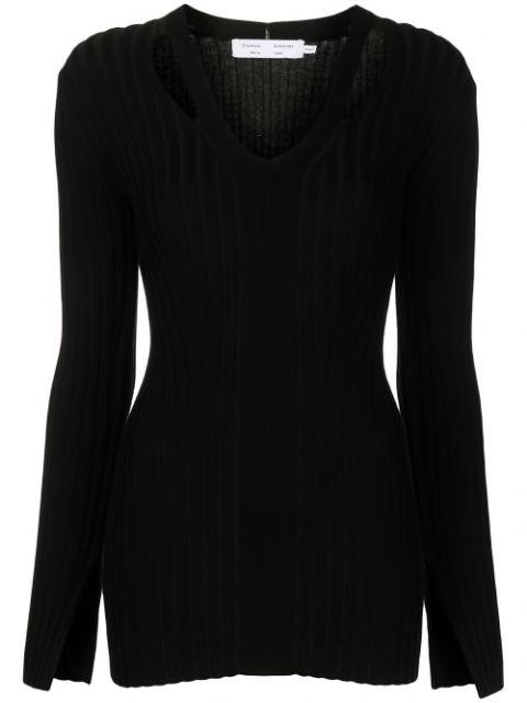 merino rib knit V-neck jumper by PROENZA SCHOULER