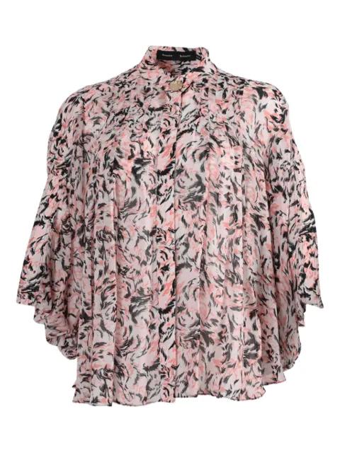 printed-pattern short-sleeve blouse by PROENZA SCHOULER
