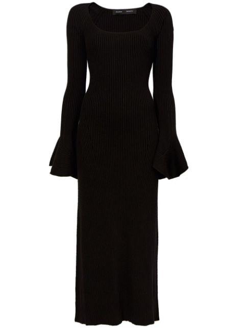 ribbed-knit flute-sleeved dress by PROENZA SCHOULER