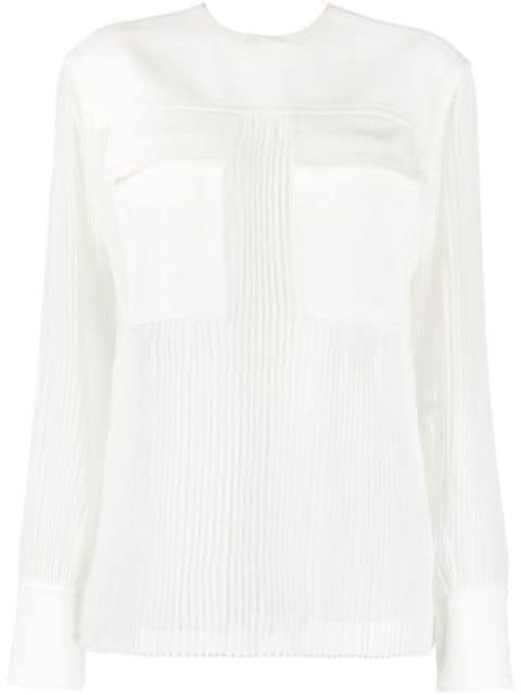 sheer pleated blouse by PROENZA SCHOULER