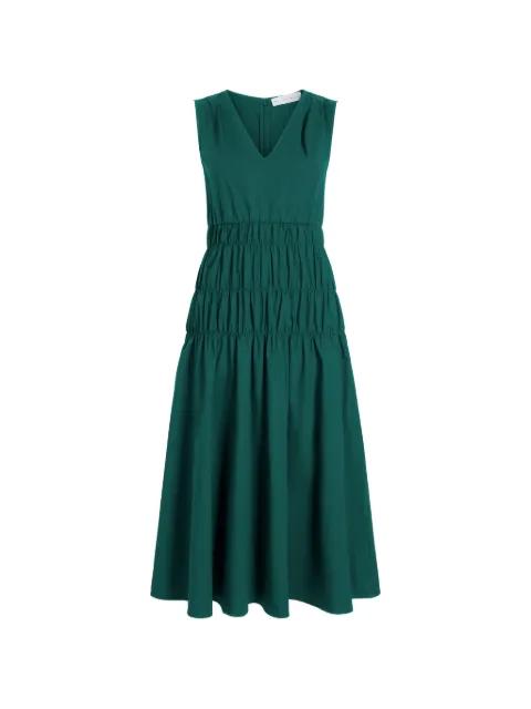 smocked poplin midi dress by PROENZA SCHOULER