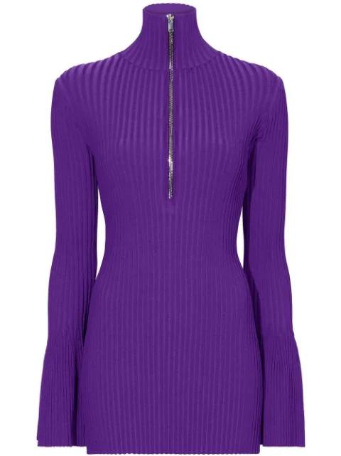 zipped rib-knit jumper by PROENZA SCHOULER