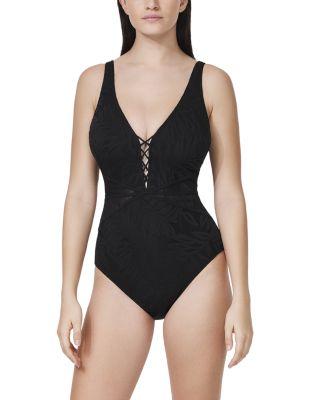D Cup V Neck X Detail One Piece Swimsuit by PROFILE BY GOTTEX