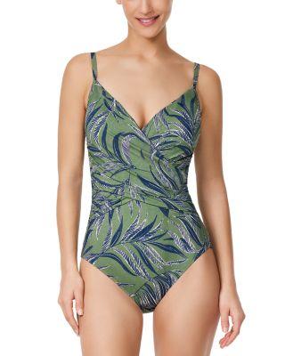 La Palm Crossover Neck One Piece Swimsuit by PROFILE BY GOTTEX