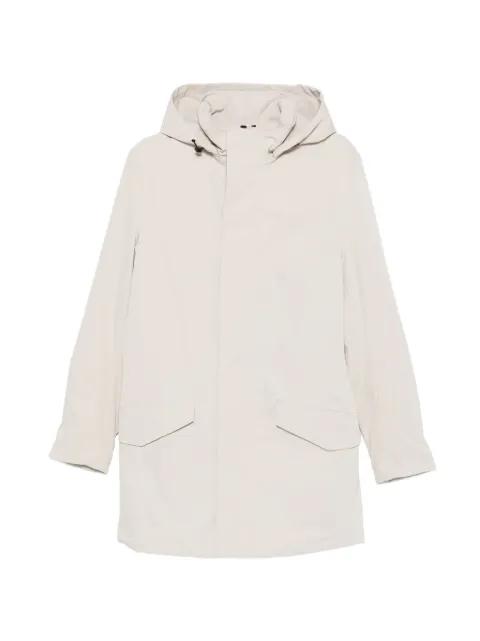 hoodied parka coat by PROFUOMO