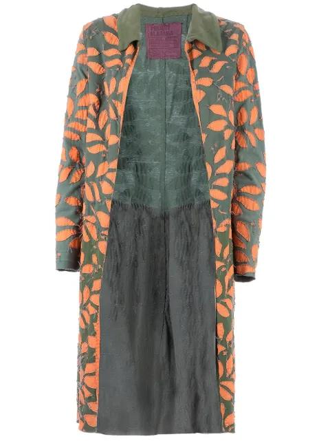 leaf patterned coat by PROJET ALABAMA