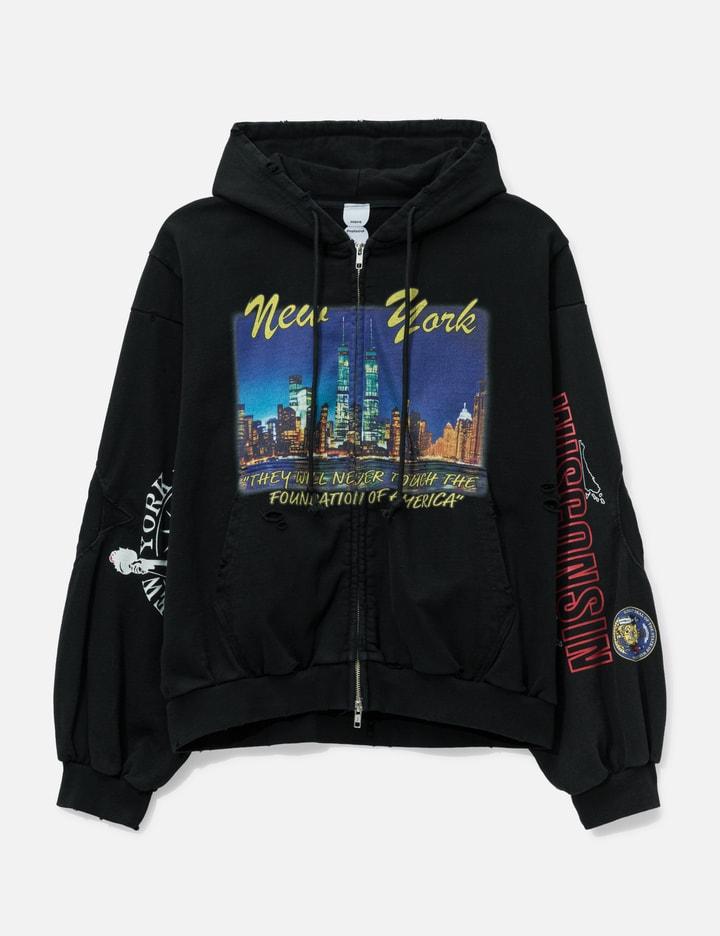 Reconstructed Sweatshirt Zip Hoodie by PROTOCOL-INDEX