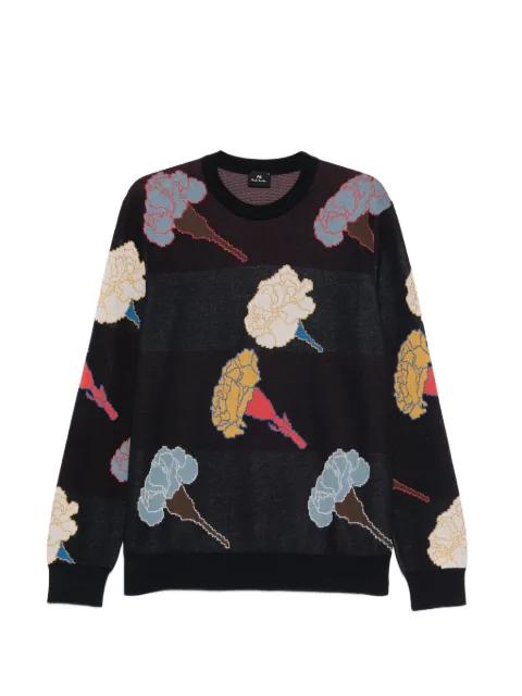 Carnation floral crew neck sweater by PS BY PAUL SMITH
