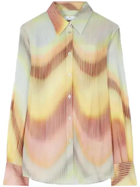 Gradient Wave-print georgette shirt by PS BY PAUL SMITH