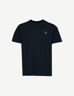 Zebra-Embroidered Cotton-Jersey T-Shirt by PS BY PAUL SMITH