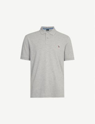 Zebra-appliquéd cotton-piqué polo shirt by PS BY PAUL SMITH