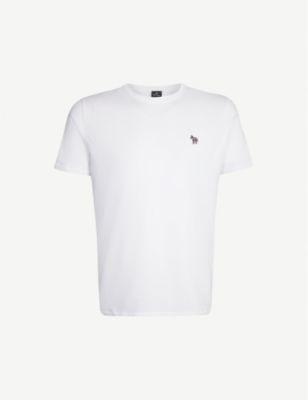 Zebra-embroidered cotton-jersey T-shirt by PS BY PAUL SMITH