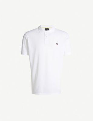 Zebra-embroidered cotton-piqué polo shirt by PS BY PAUL SMITH