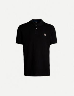 Zebra-embroidered cotton-piqué polo shirt by PS BY PAUL SMITH