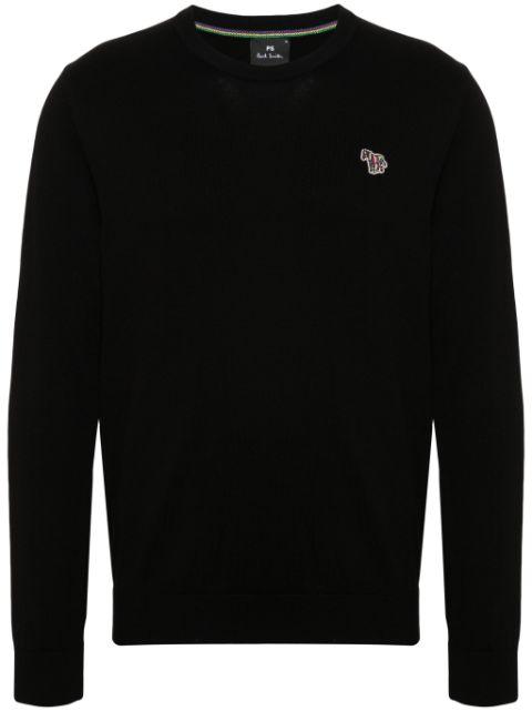 Zebra-motif organic cotton jumper by PS BY PAUL SMITH