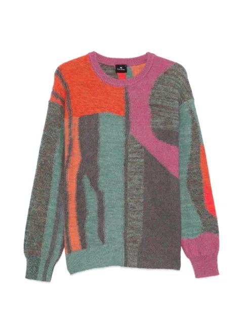 abstract-pattern crew neck sweater by PS BY PAUL SMITH