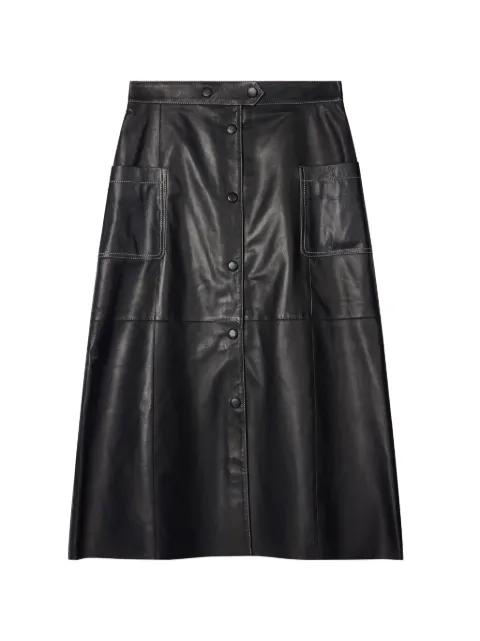 buttoned leather midi skirt by PS BY PAUL SMITH