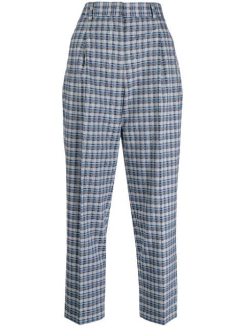check-pattern cropped trousers by PS BY PAUL SMITH
