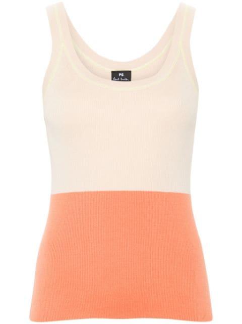 colourblock ribbed tank top by PS BY PAUL SMITH