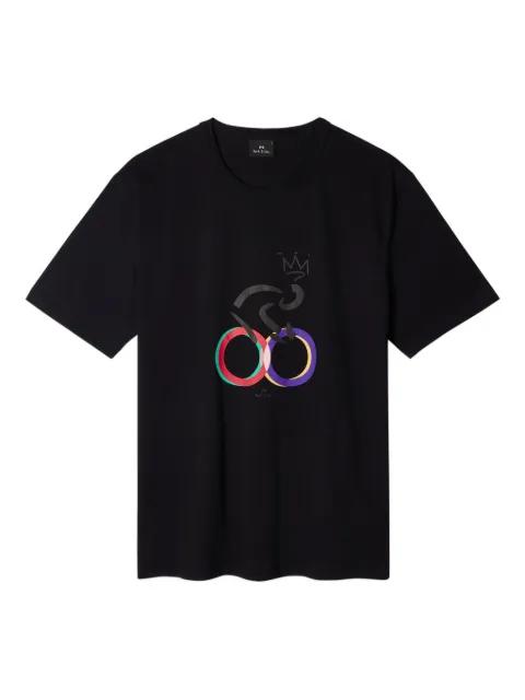 cyclist-print T-shirt by PS BY PAUL SMITH