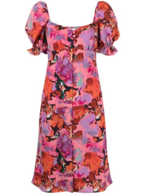 floral-print balloon sleeves dress by PS BY PAUL SMITH