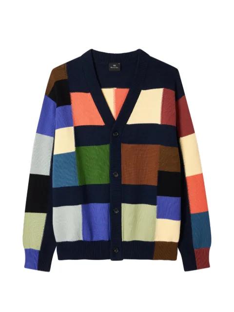 patchwork V-neck cardigan by PS BY PAUL SMITH