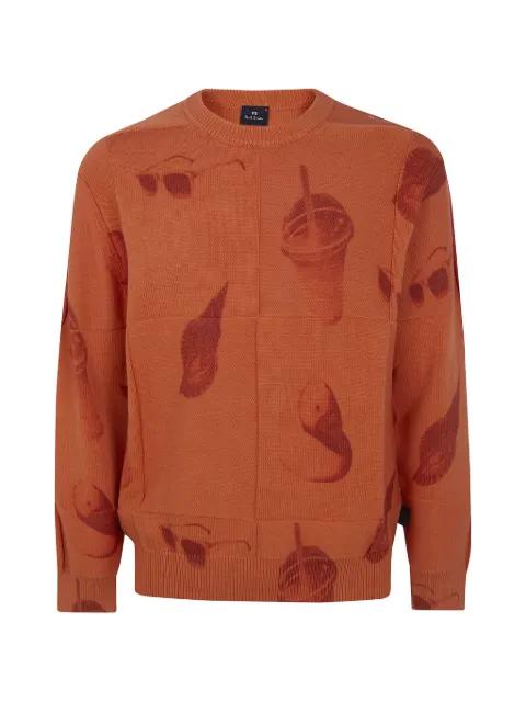 printed crew-neck sweater by PS BY PAUL SMITH