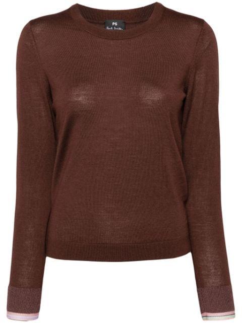ribbed-edge wool-blend jumper by PS BY PAUL SMITH