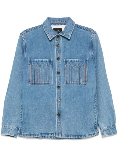 stripe-embroidered shirt jacket by PS BY PAUL SMITH