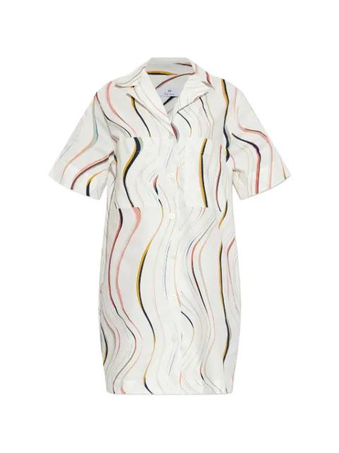 wavy-stripe mini shirt dress by PS BY PAUL SMITH