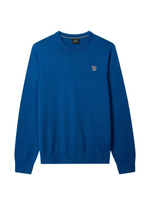 zebra-motif crew-neck jumper by PS BY PAUL SMITH