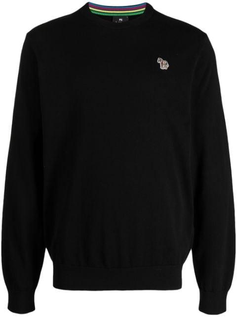 zebra-patch crew-neck jumper by PS BY PAUL SMITH