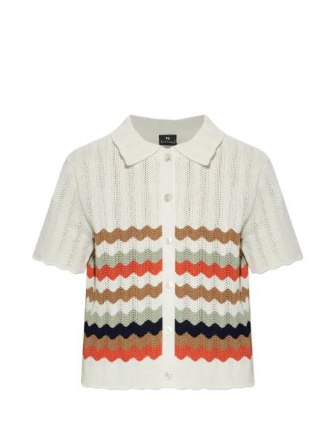 zigzag-pattern crochet shirt by PS BY PAUL SMITH
