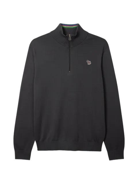zip Zebra-logo cotton sweater by PS BY PAUL SMITH