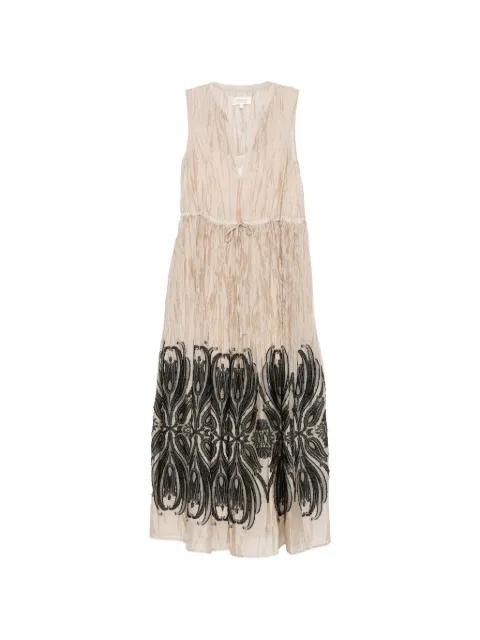 crinkled-finish maxi dress by PSOPHIA