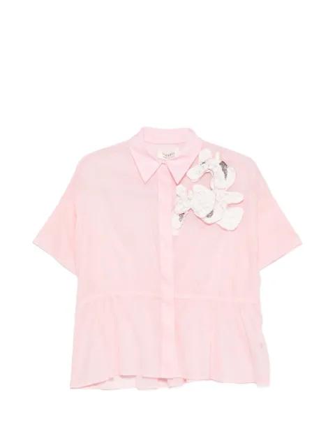 floral-appliqué shirt set by PSOPHIA