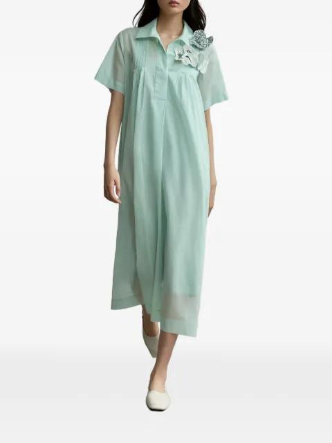 flower-appliqué midi dress by PSOPHIA